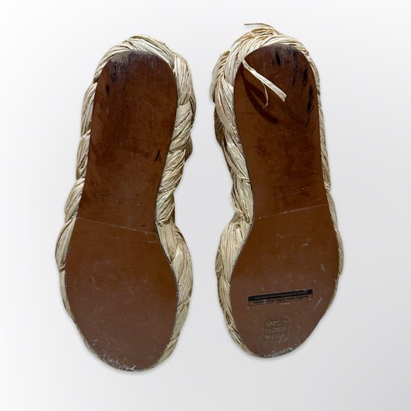 Iconic Clergerie Size 40 Chic Leather Lace-Up Espadrille Flats with braided base - Picture 3 of 9